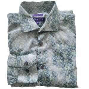 Men's Kolte Long Sleeve Button‎ Up Shirt Stretch Floral Plaid Medium